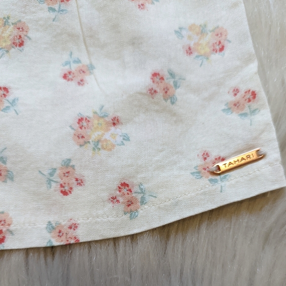 Tahari Girl pale yellow cotton floral tunic top size 4T - Picture 4 of 7